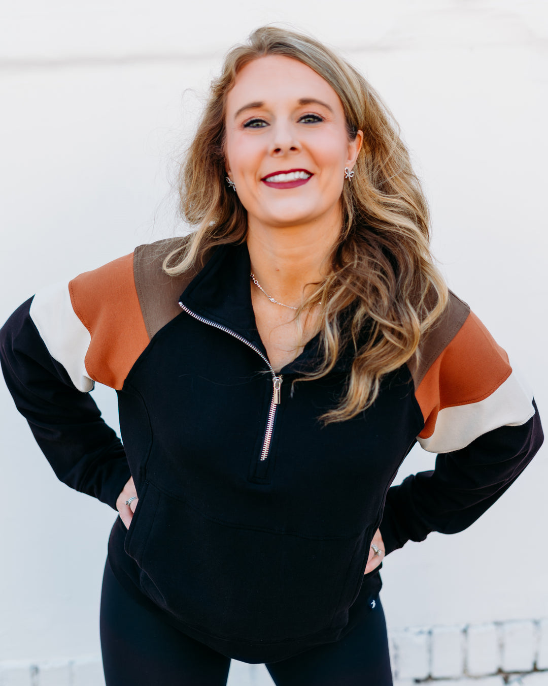 Glyder: Daily Scuba 1/4 Zip in Black, Chocolate, Cinnamon, Oatmilk Stripe