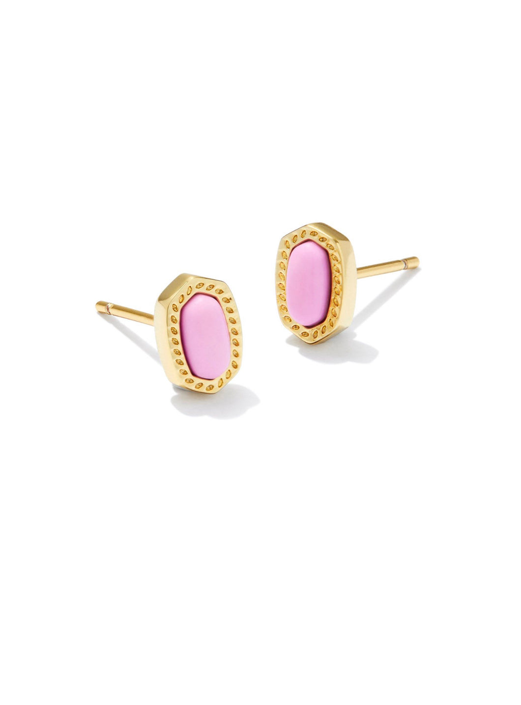 Kendra Scott: Mini Ellie Stud Earrings in Gold Fuchsia Magnesite