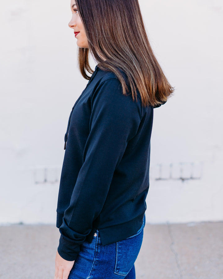 Thread & Supply: Izzy Hoodie in Black J1814TTRTS