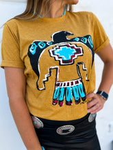 Load image into Gallery viewer, Texas True Threads: Aztec Thunderbird Tee in Antique Gold
