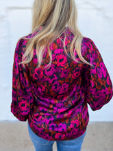 Load image into Gallery viewer, Esqualo: Wilding Print Satin Blouse in Floral
