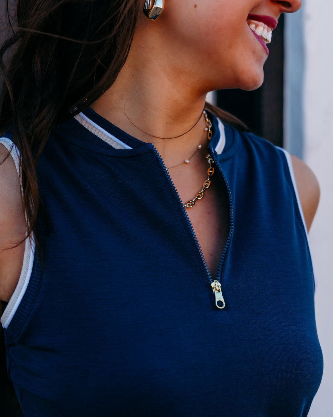 Varley: Inga Performance Tank in Blue Nights (VAR02878) - The Vogue Boutique
