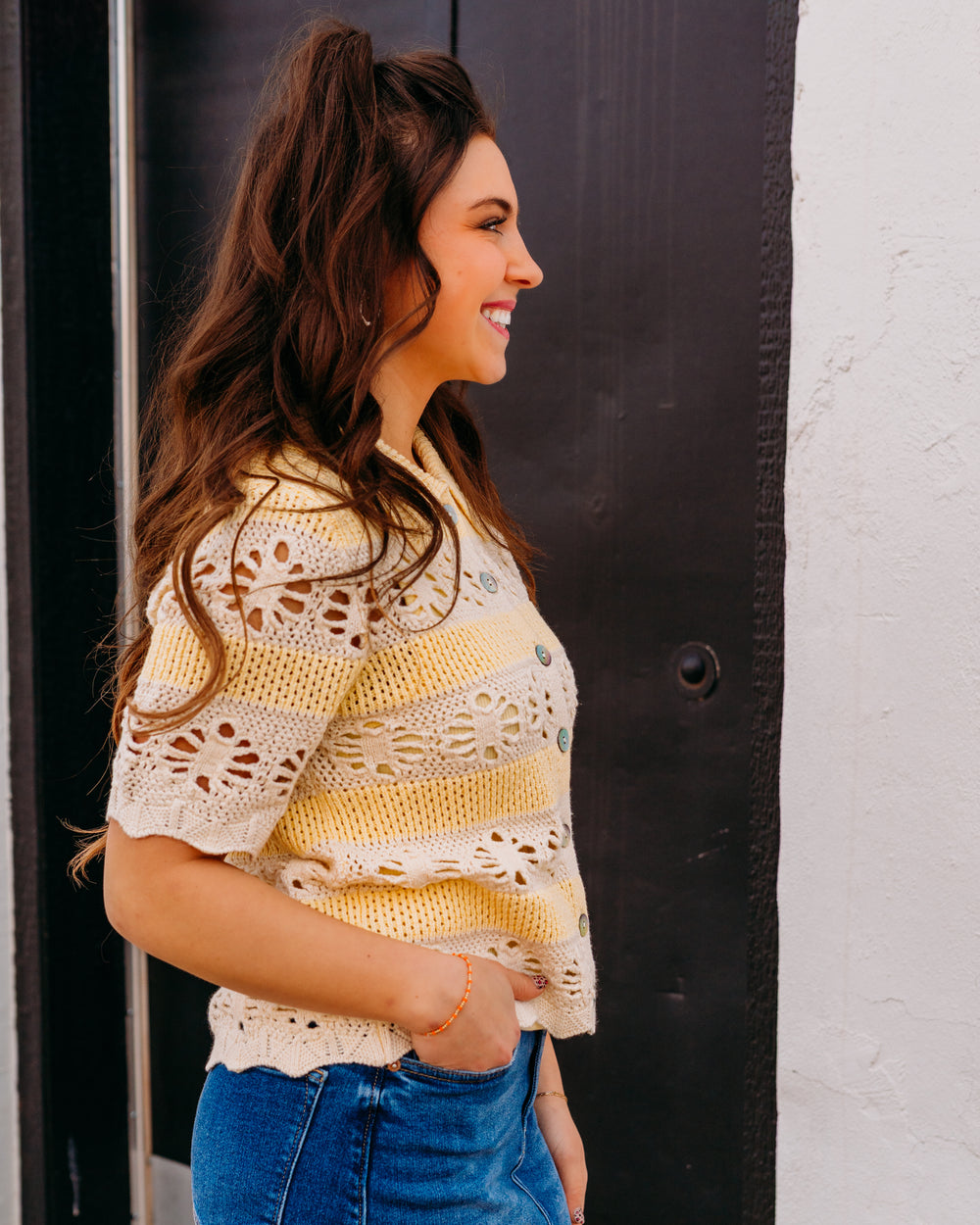Another Love: Andrine Top in Cream and Yellow - The Vogue Boutique