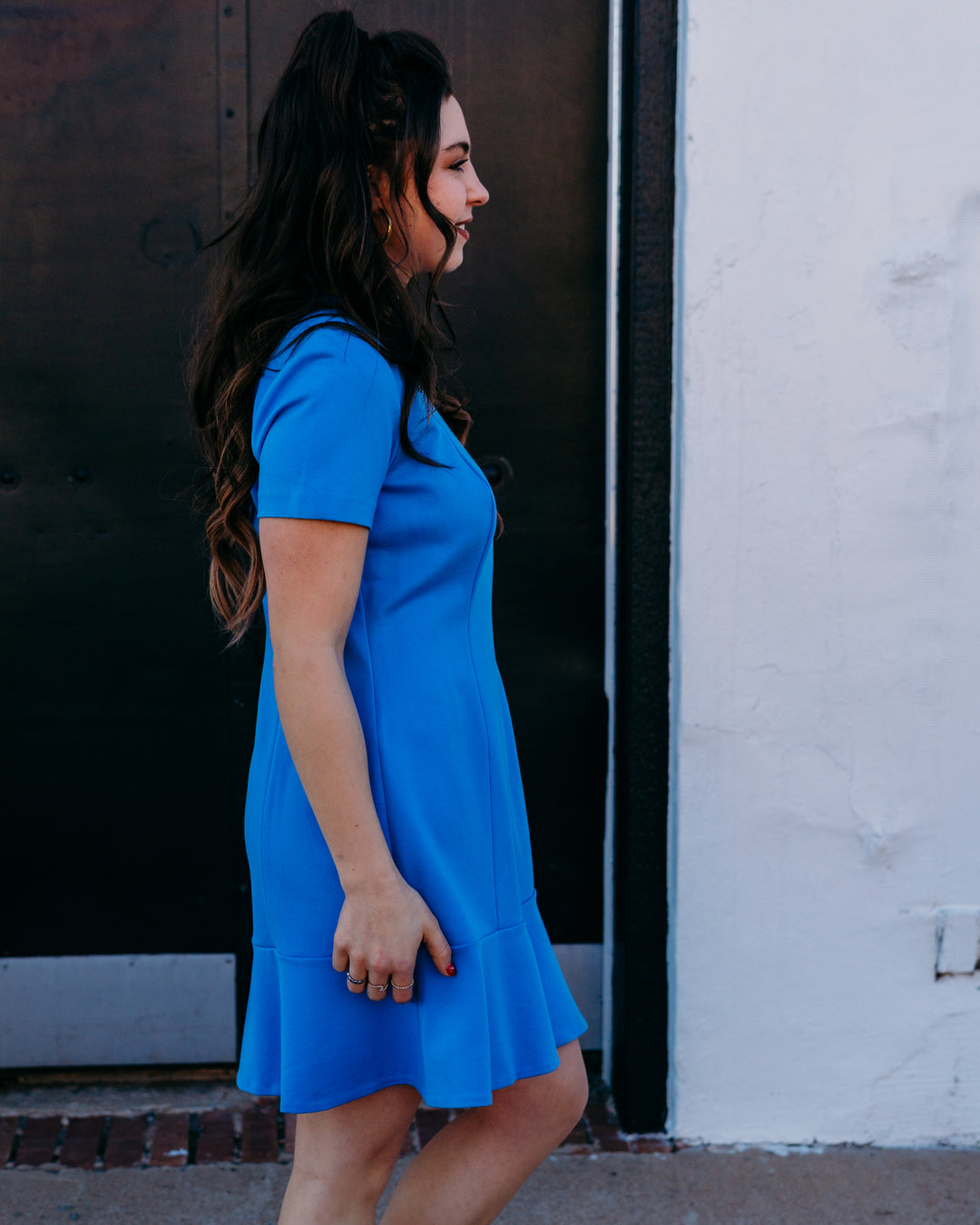 Spanx: Ponte Flare Mini Dress in Aster (22289R) - The Vogue Boutique