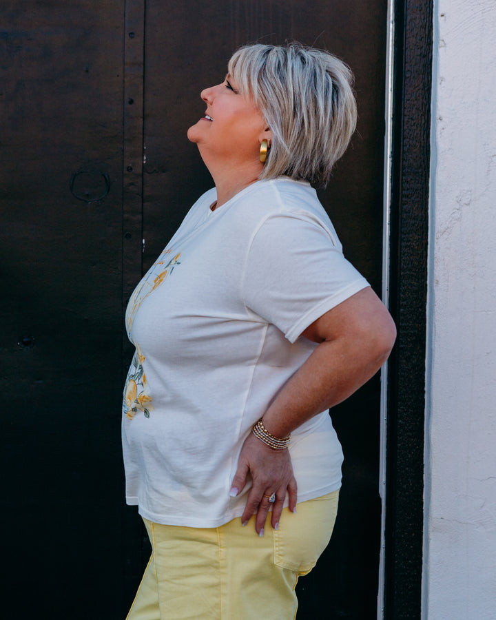 Z Supply: Spritz Boyfriend Tee in Sea Salt (GT261456S) - The Vogue Boutique