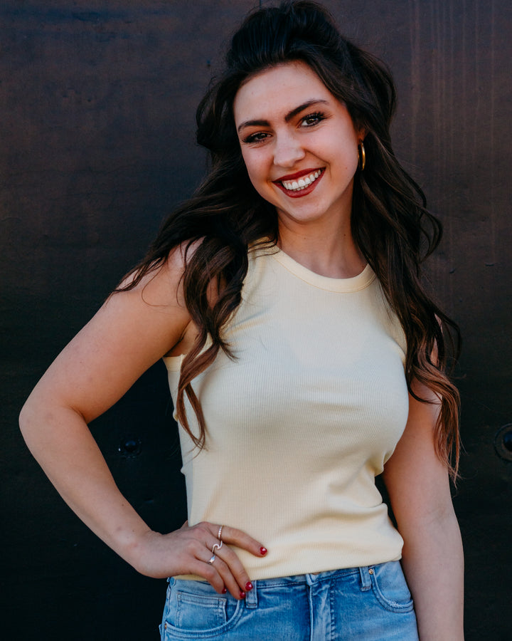 Thread & Supply: Edlin Tank in Butter (T2338BRTS) - The Vogue Boutique