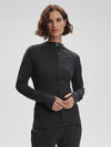 Varley: Marja Zip Through Midlayer in Black Marl (VAR02449)