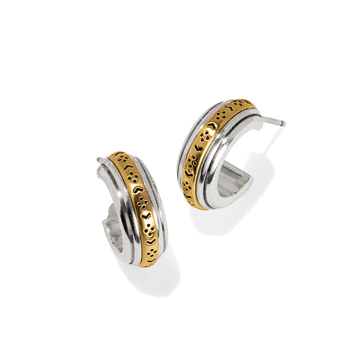 Brighton: Mosaic Two Tone Mini Hoop Post Earrings