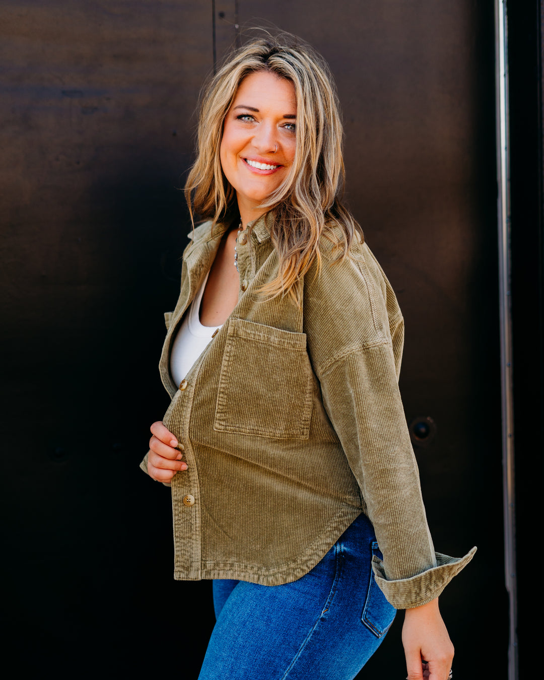 Dear John: Gina Jacket in Olive Branch
