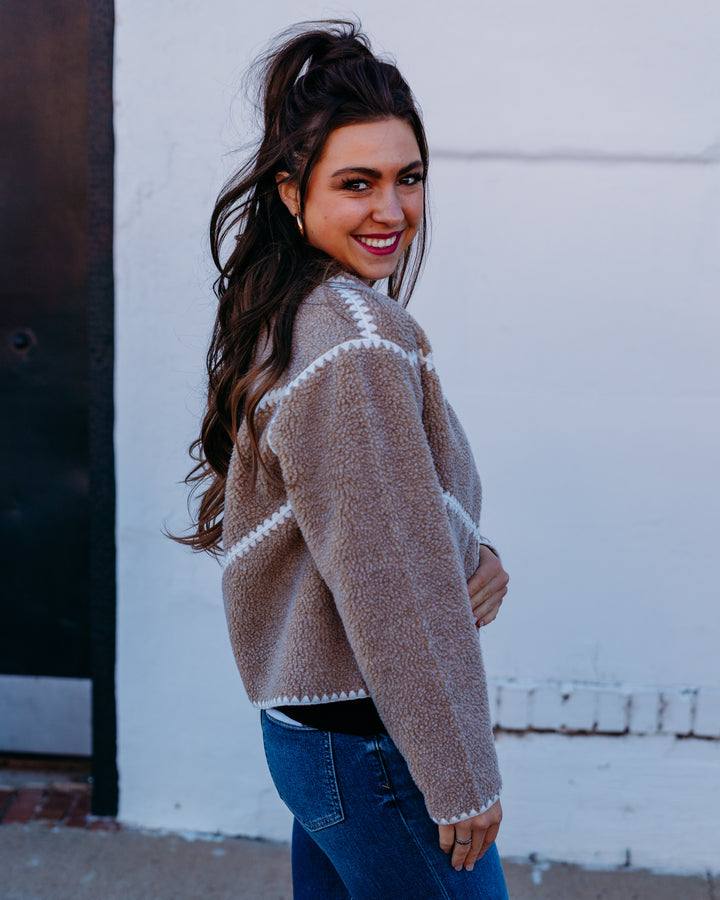 UGG: Ellison Uggfluff Shell Jacket in Sand Heather