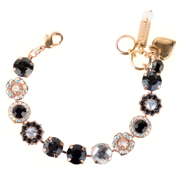 Mariana: Gold Large Rosette Bracelet "Obsidian Shores"