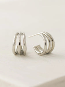 Lovers Tempo: Zara Hoop Earrings in Silver