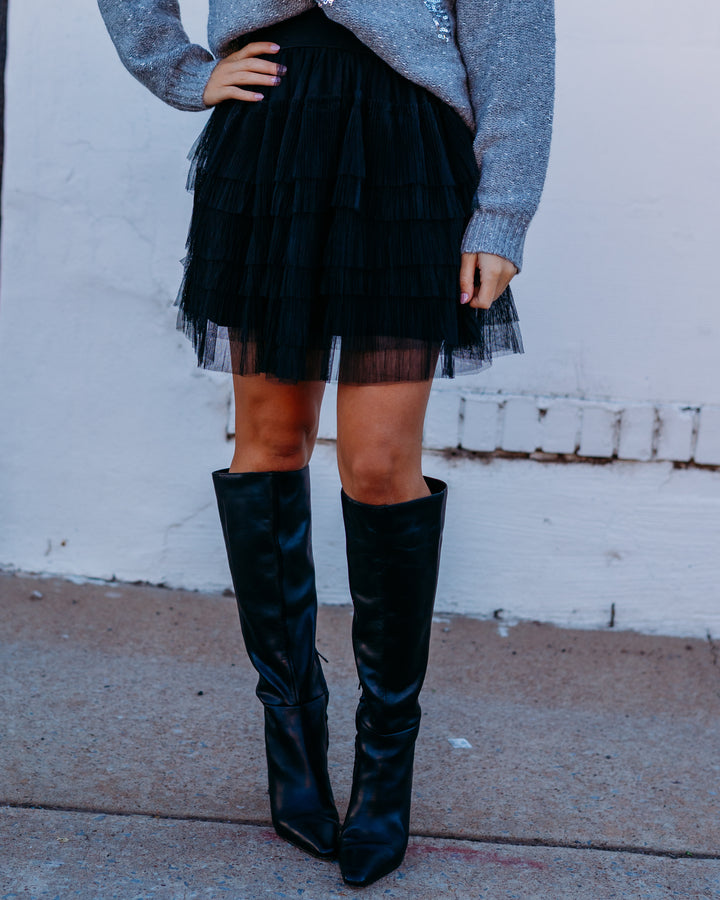 Elan: Black Tulle skirt tu4127