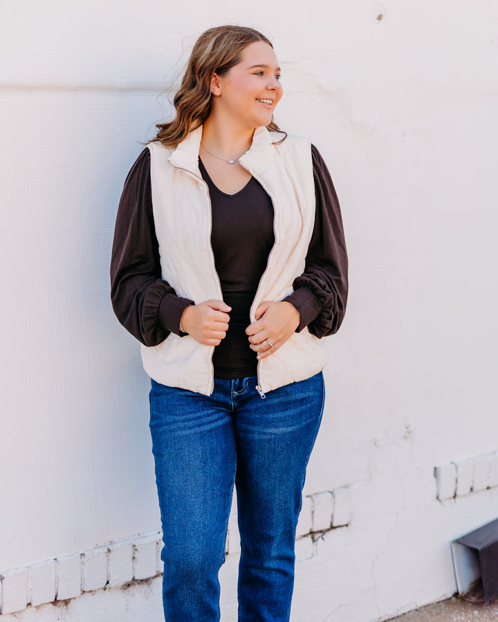 Dear John: Hadley Vest in Washed Cream