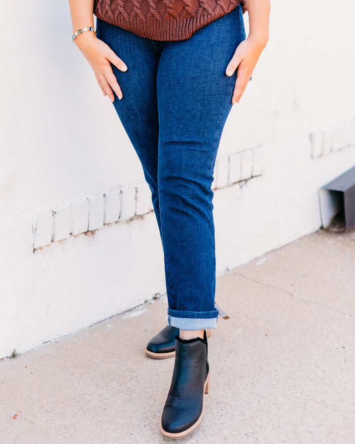 French Dressing Jeans: Straight Leg Jeans in Dark Rinse