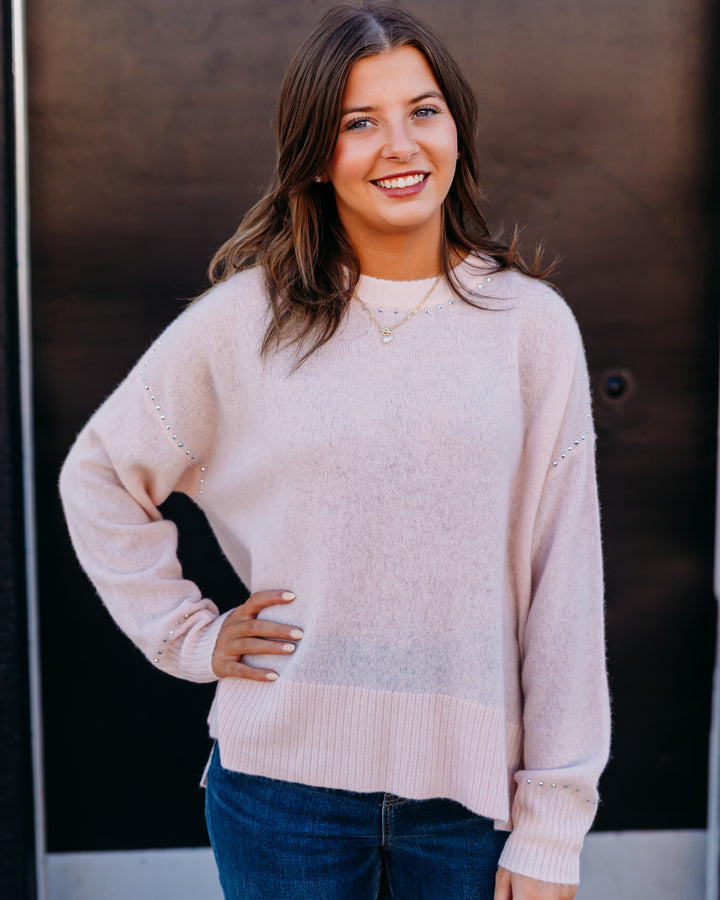 Joseph Ribkoff: Cashmere Crew Neck Top with Stud Detailing (253980)