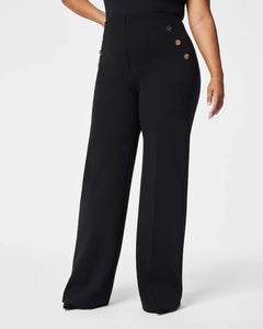 Spanx: The Perfect Pant, Button Wide Leg in Black