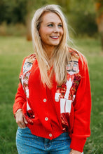 Load image into Gallery viewer, Queen of Sparkles: Red Nutcracker in Leopard Blazer Cardigan

