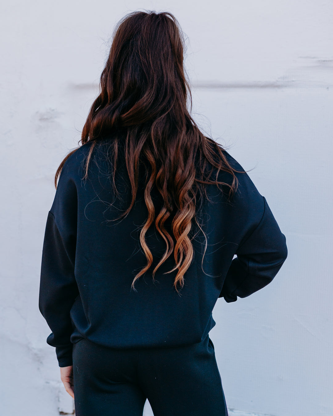 Varley: Hawley Half Zip Sweat in Black