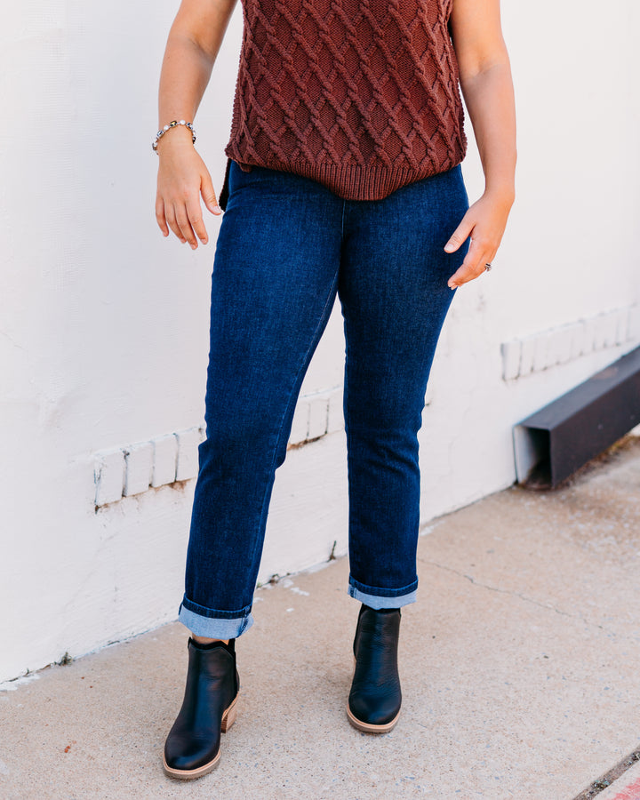 French Dressing Jeans: Straight Leg Jeans in Dark Rinse