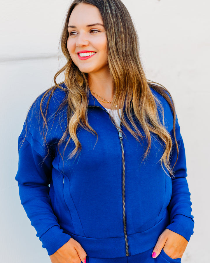 Spanx: Airessentials Track Jacket in Midnight Iris