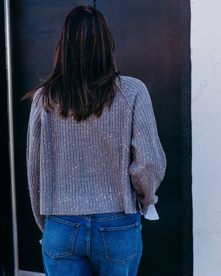 Elan: Grey Sparkle Sweater swg11331