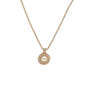 Mariana: Rose Gold Large Halo Pendant in "Pearl"