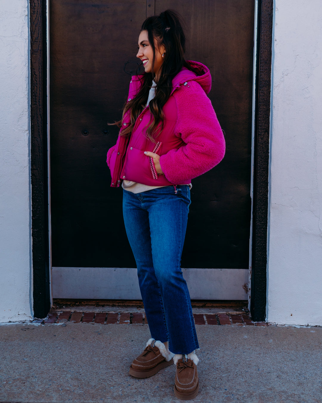 Ugg: W Mkay Uggbraid Puffer Jacket in Chroma Pink (1161090)