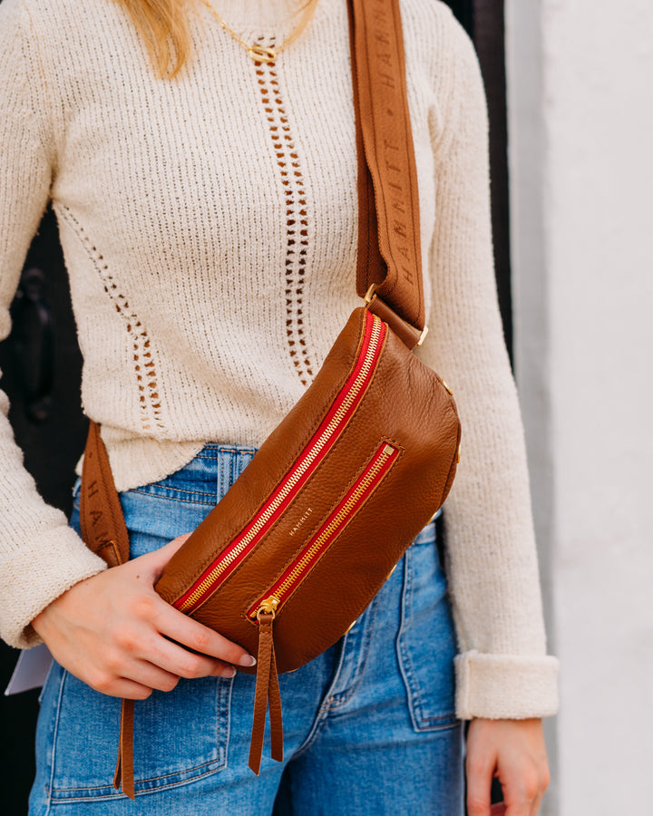 Hammitt: Charles Crossbody in Med in Mahogany Pebble - The Vogue Boutique