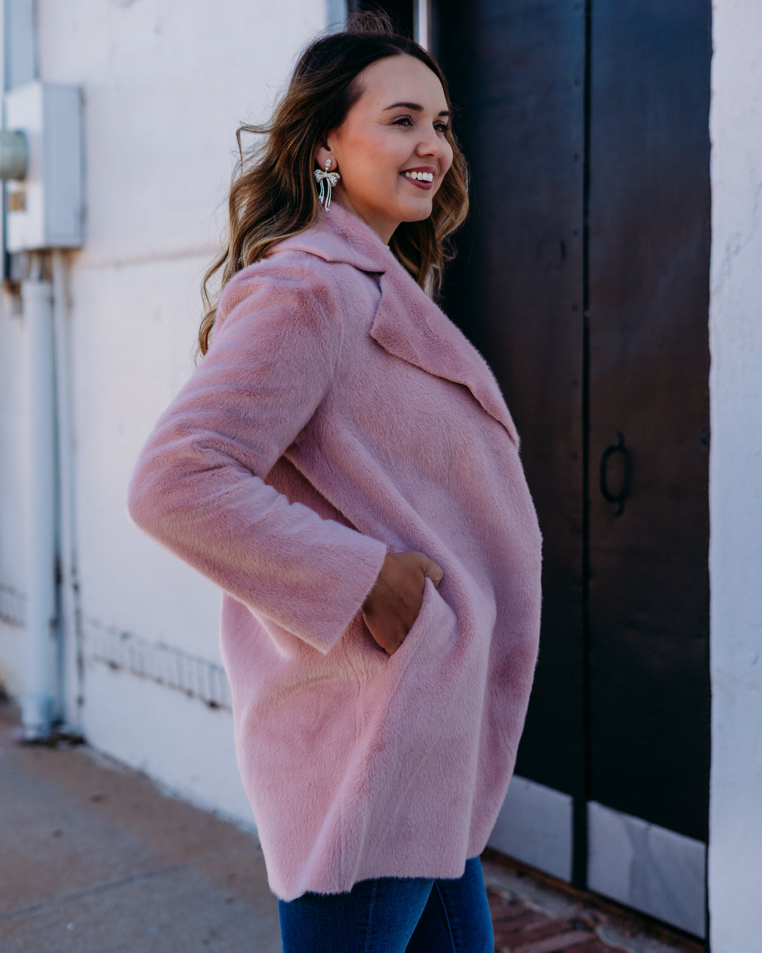 Ivy Jane: Reversible Fur Coat in Pink