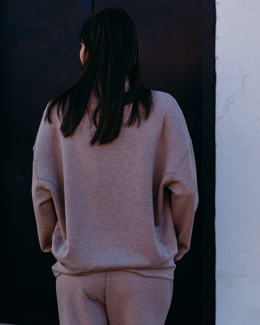 Varley: Oakdale Sweat in Taupe Marl (VAR01897)