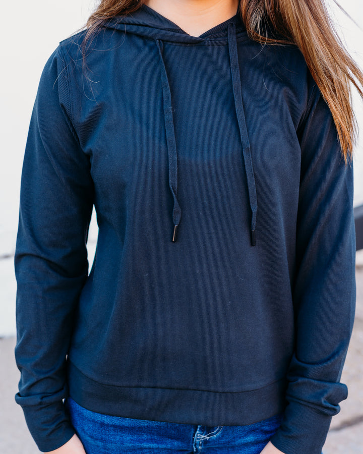 Thread & Supply: Izzy Hoodie in Black J1814TTRTS