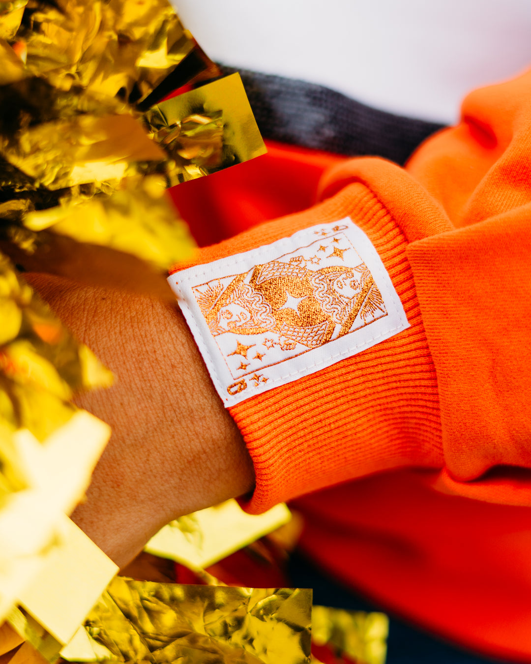 Queen of Sparkles: Licensed OK State Colorblock Jewel Letter Sweatshirt