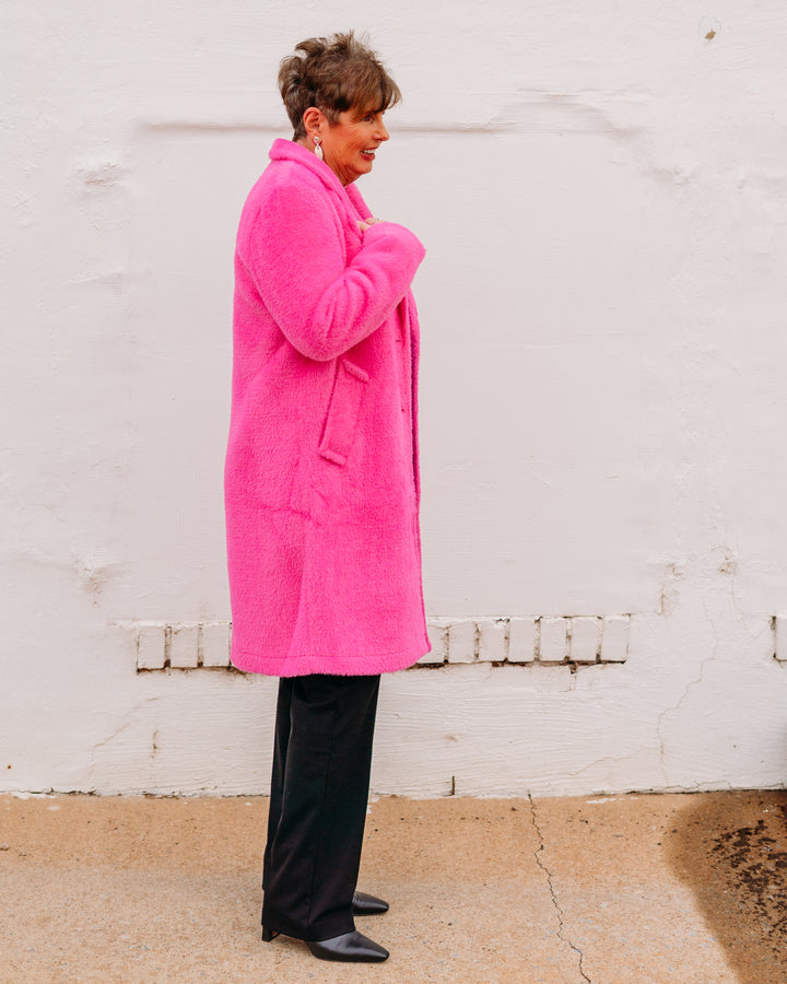 Tribal: Long Sleeve Button Front Coat in Pink Flambe (22850-8303)