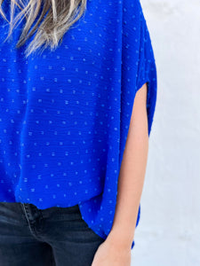 Ivy Jane: Clip Dot Bow Back Top in Royal