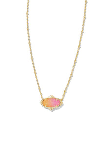 Kendra Scott: Elisa Petal Frame Necklace in Gold Sunrise Ombré Drusy