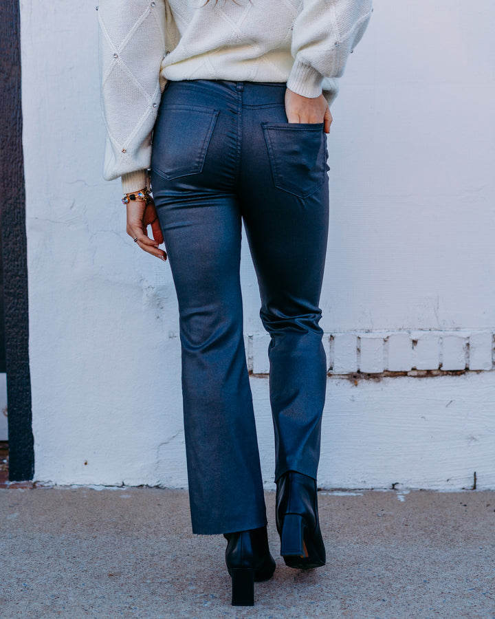 Kut: Kelsey High Rise Ankle Flare W/ Raw Hem in Silver Bell