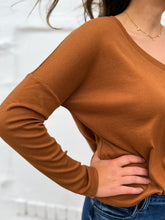 Load image into Gallery viewer, Glam: Long Sleeve Knit Top in Camel
