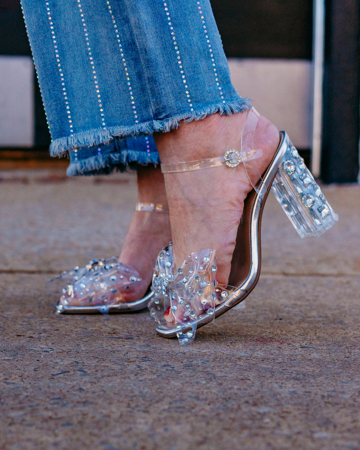 Betsey Johnson: Pratt Heel in Silver
