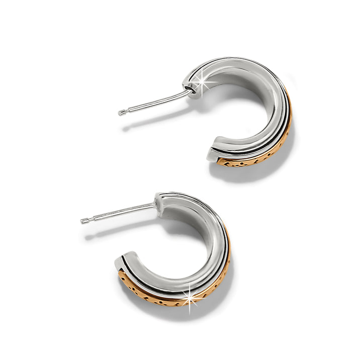 Brighton: Mosaic Two Tone Mini Hoop Post Earrings
