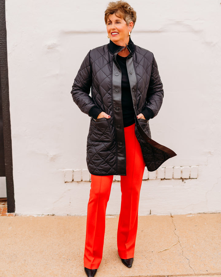 Spanx: SPANXsupersmooth™ PerfectFit Ponte Micro Flare Pant in True Red