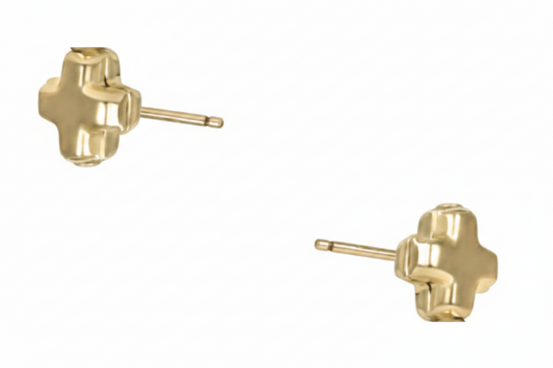 Enewton: Signature Cross Small Gold Stud-Gold (ESCSMGSG)
