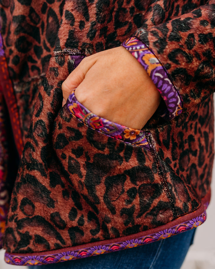 Johnny Was: Joan Wrap Binded Sherpa Jacket (Reversible) in Domi