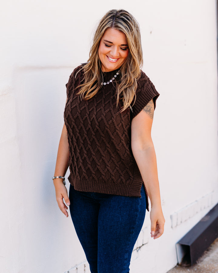 Dear John: Briana Short Sleeve Sweater in Cappuccino
