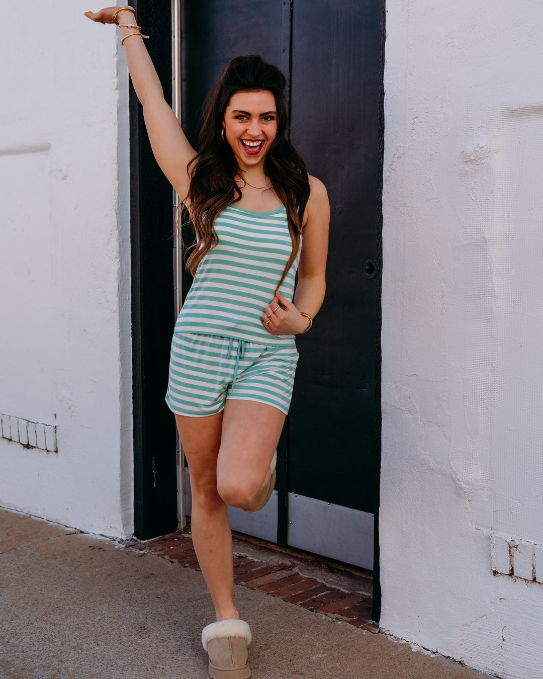 Z Supply: Kiera Stripe Tank in Crystal Green (ZLT261267) - The Vogue Boutique