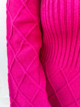 Load image into Gallery viewer, Esqualo: Rib &amp; Pattern Dress in Fushia
