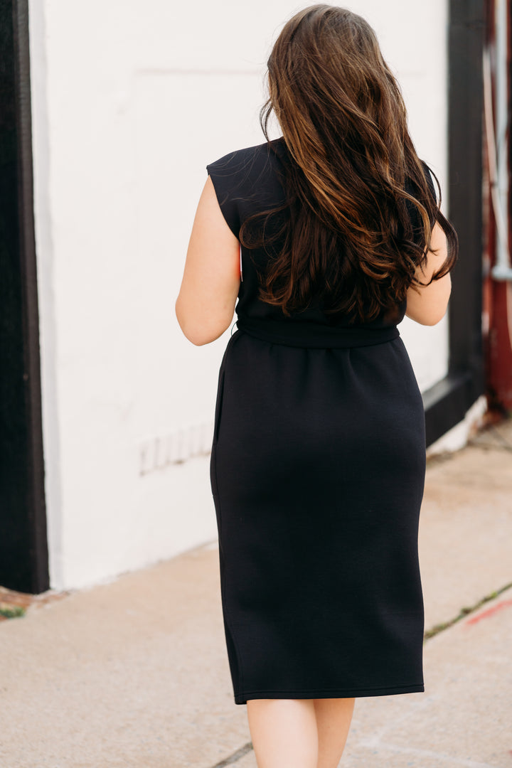 Spanx: AirEssentials Tie-Waist Tank Dress in Black