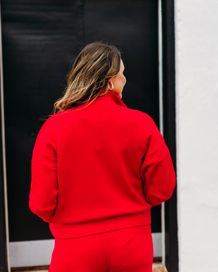 Spanx: Airessentials Track Jacket in Spanx Red 21642R