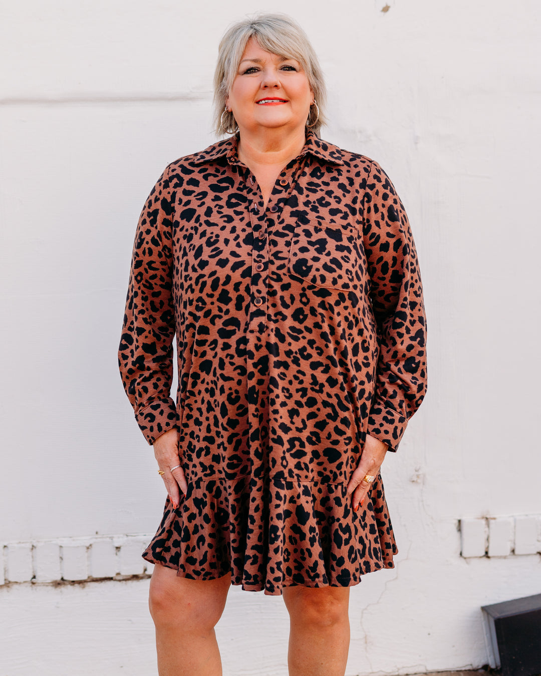 Uncle Frank Leopard Printed Ruffled Dress in Rust | Women Fashion S Uncle Frank Leopard Printed Ruffled Dress in Rust | Women Fashion S