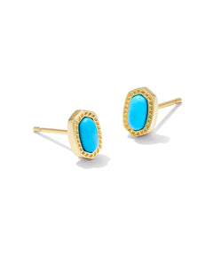 Kendra Scott: Mini Ellie Stud Earrings in Gold Turquoise